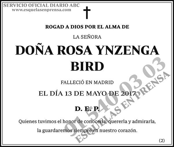 Rosa Ynzenga Bird